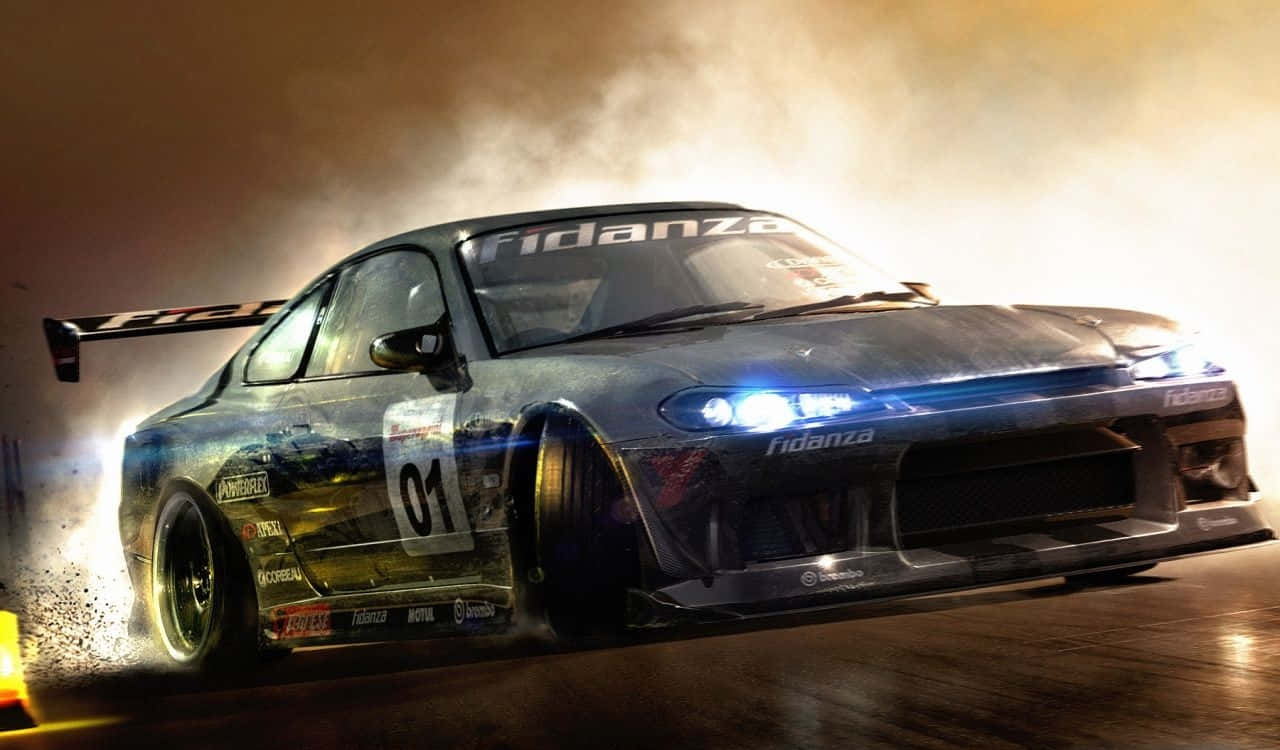 Intense Gaming Action - High Definition Video Game Drift Scene