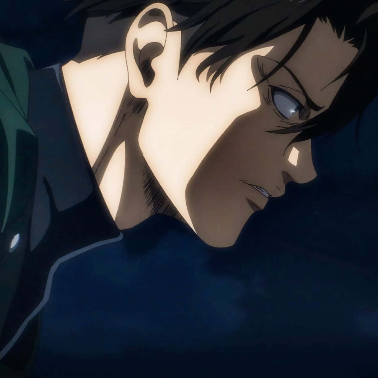 Intense Gaze Of Levi Ackerman Background
