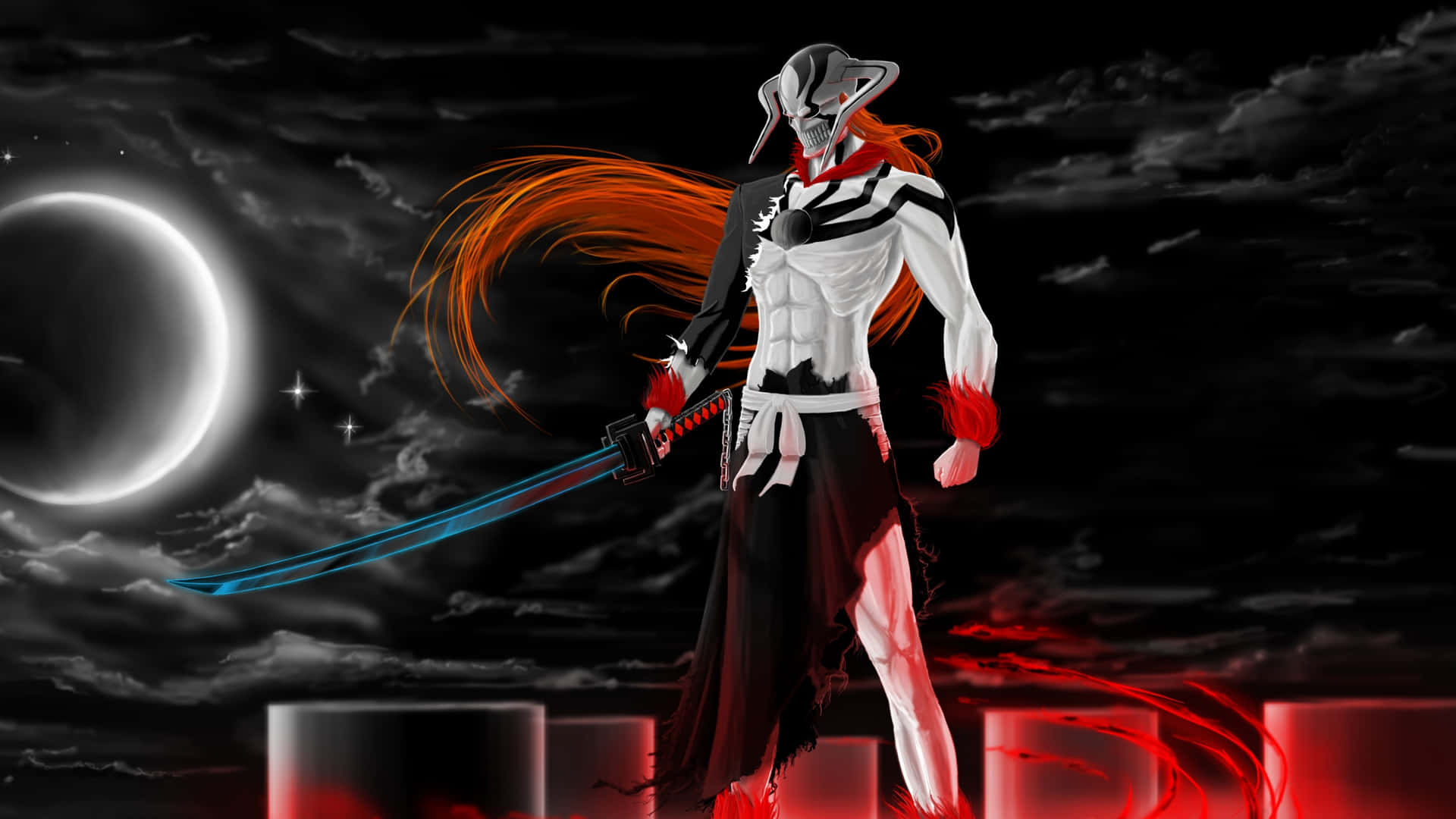Intense Ichigo Kurosaki In Battle Mode Background