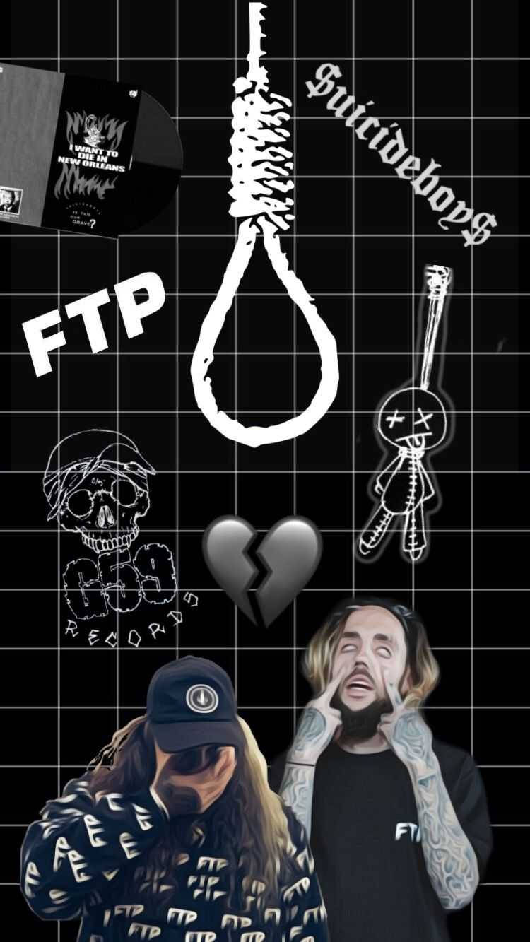 Intense Image Of Suicideboys In A Rope Illustration Background