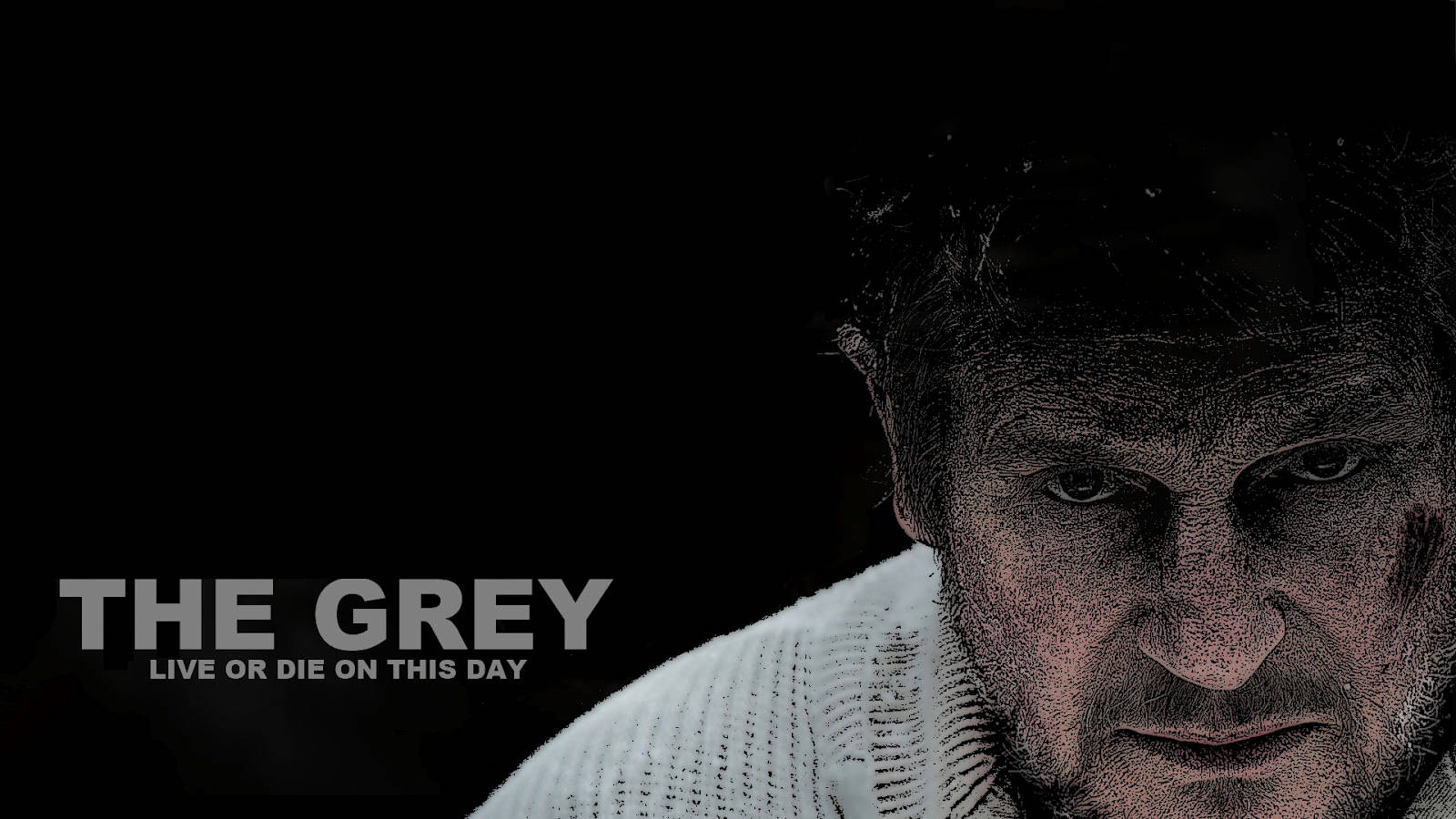 Intense Liam Neeson As John Ottway In The Grey Movie Background