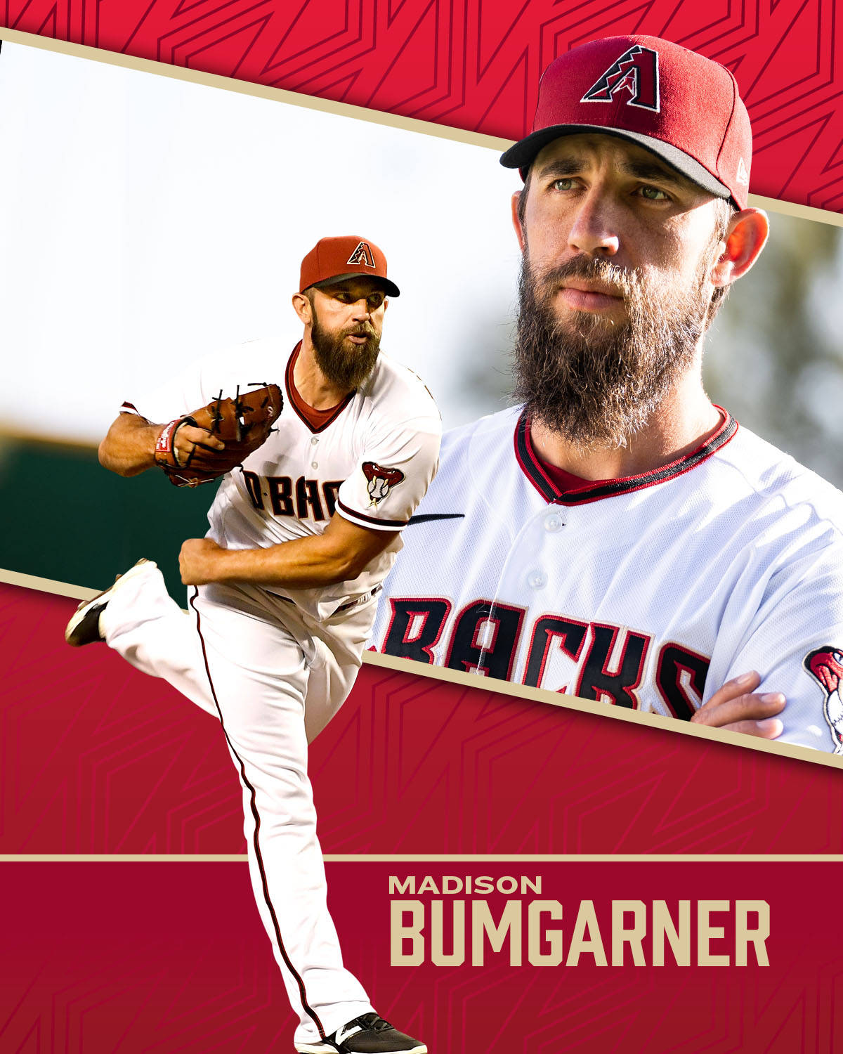 Intense Madison Bumgarner In Red Background Background