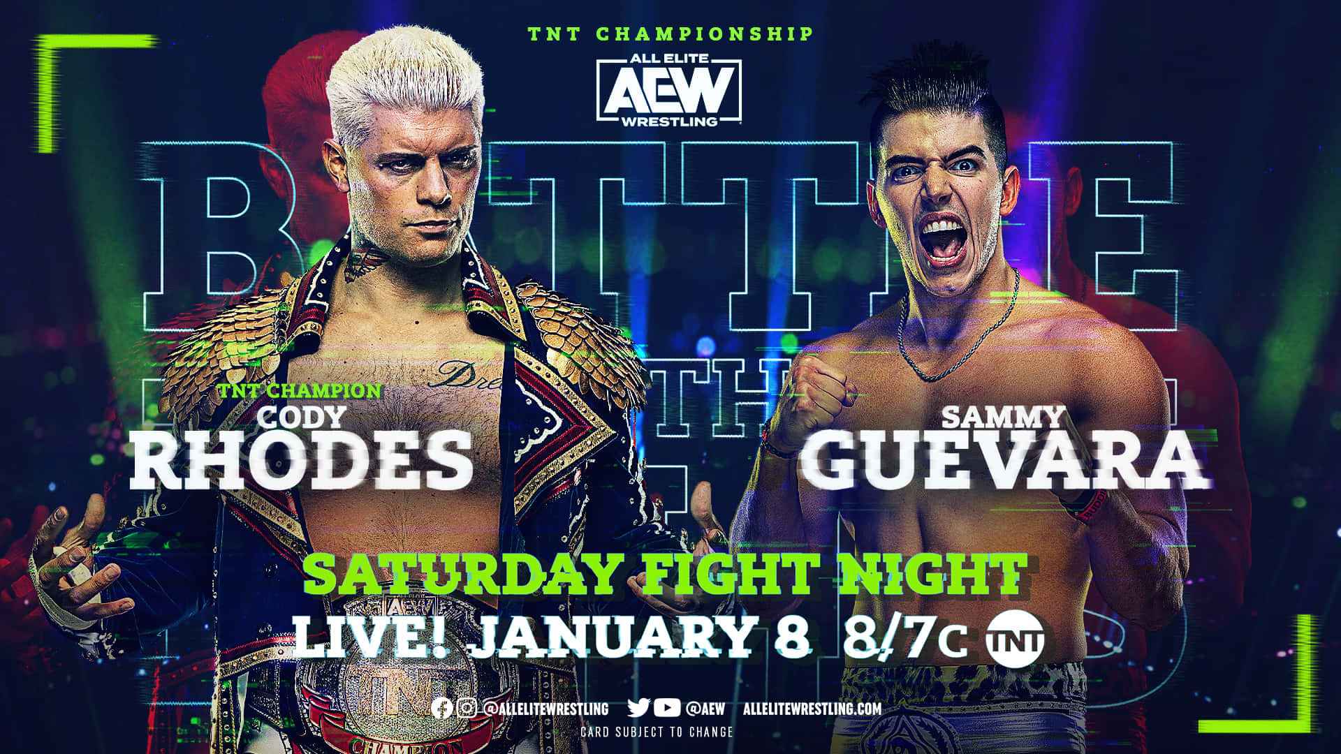Intense Match Between Cody Rhodes And Sammy Guevara In Tnt Championship Background