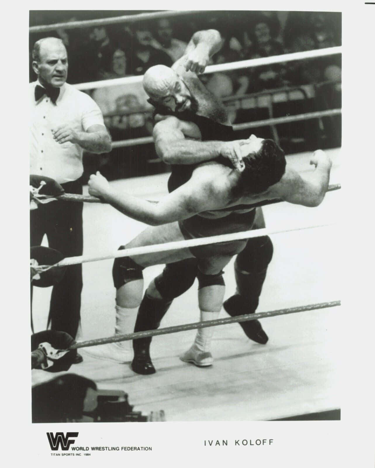 Intense Moment In The Ring With Canadian Wrestler Ivan Koloff Background