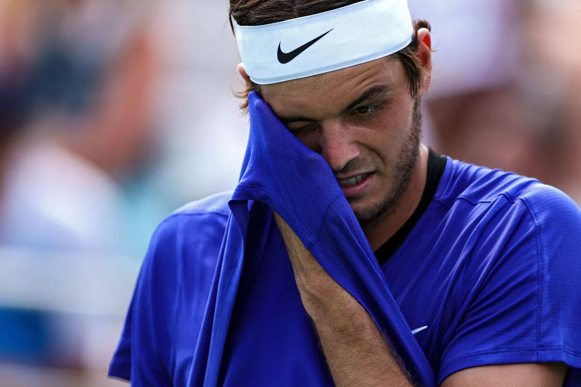 Intense Moment Of Professional Tennis Player Taylor Fritz