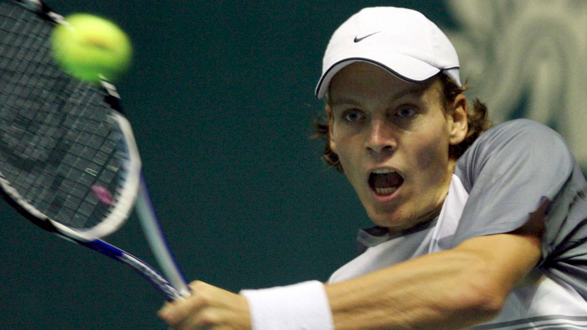 Intense Moment: Tennis Star Tomas Berdych In Action