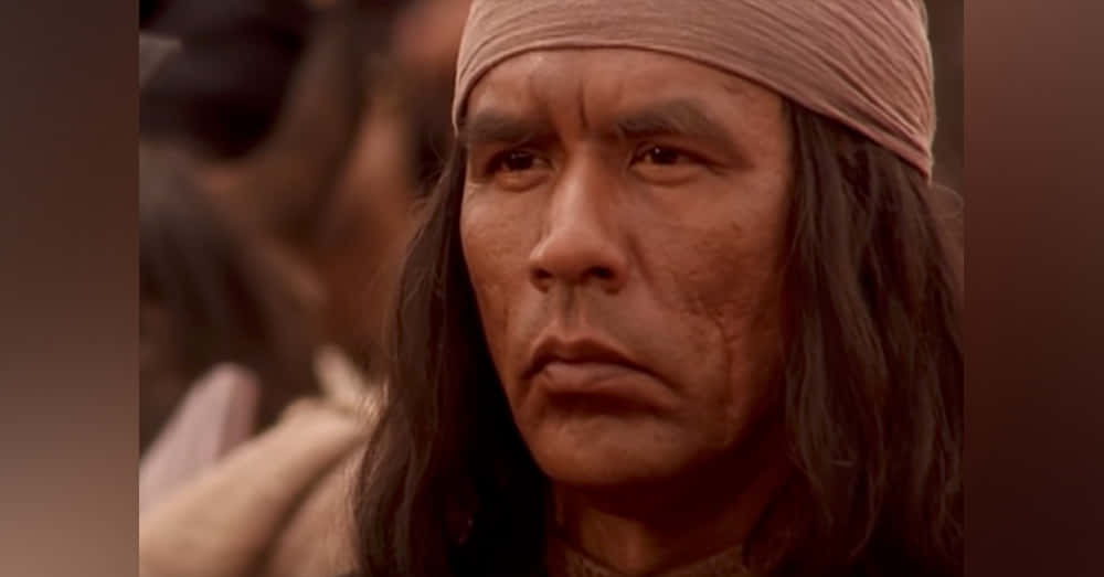Intense_ Native_ American_ Character_ Portrait Background