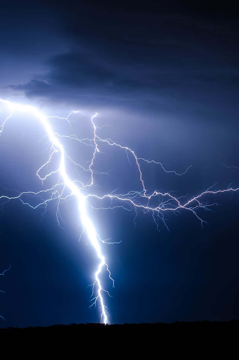 Intense Nighttime Lightning Strike Background