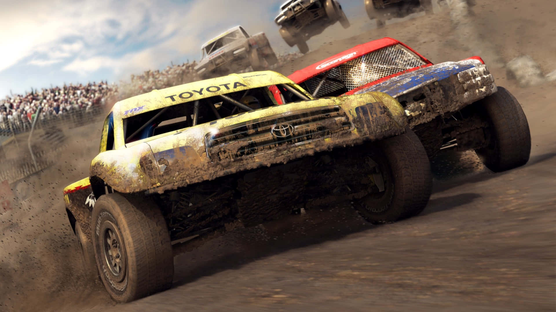 Intense Off-road Racing In Dirt Game Background