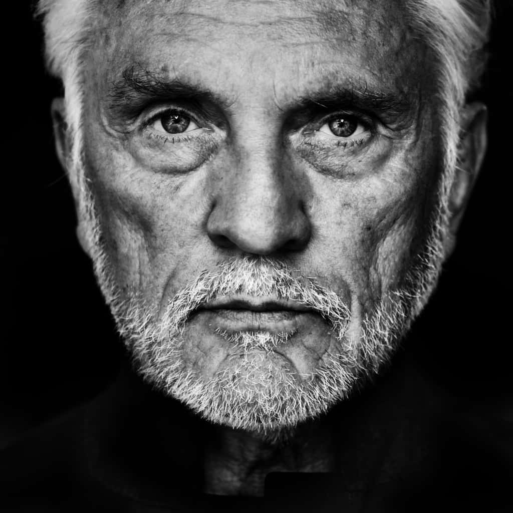 Intense Portrait Blackand White Background