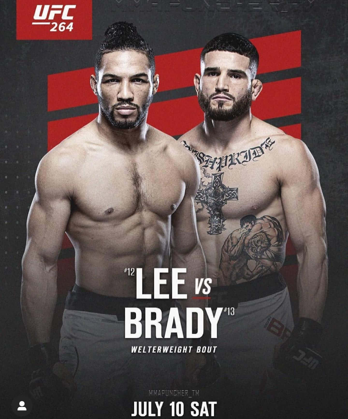 Intense Pre-fight Poster Of Kevin Lee Vs Sean Brady Background