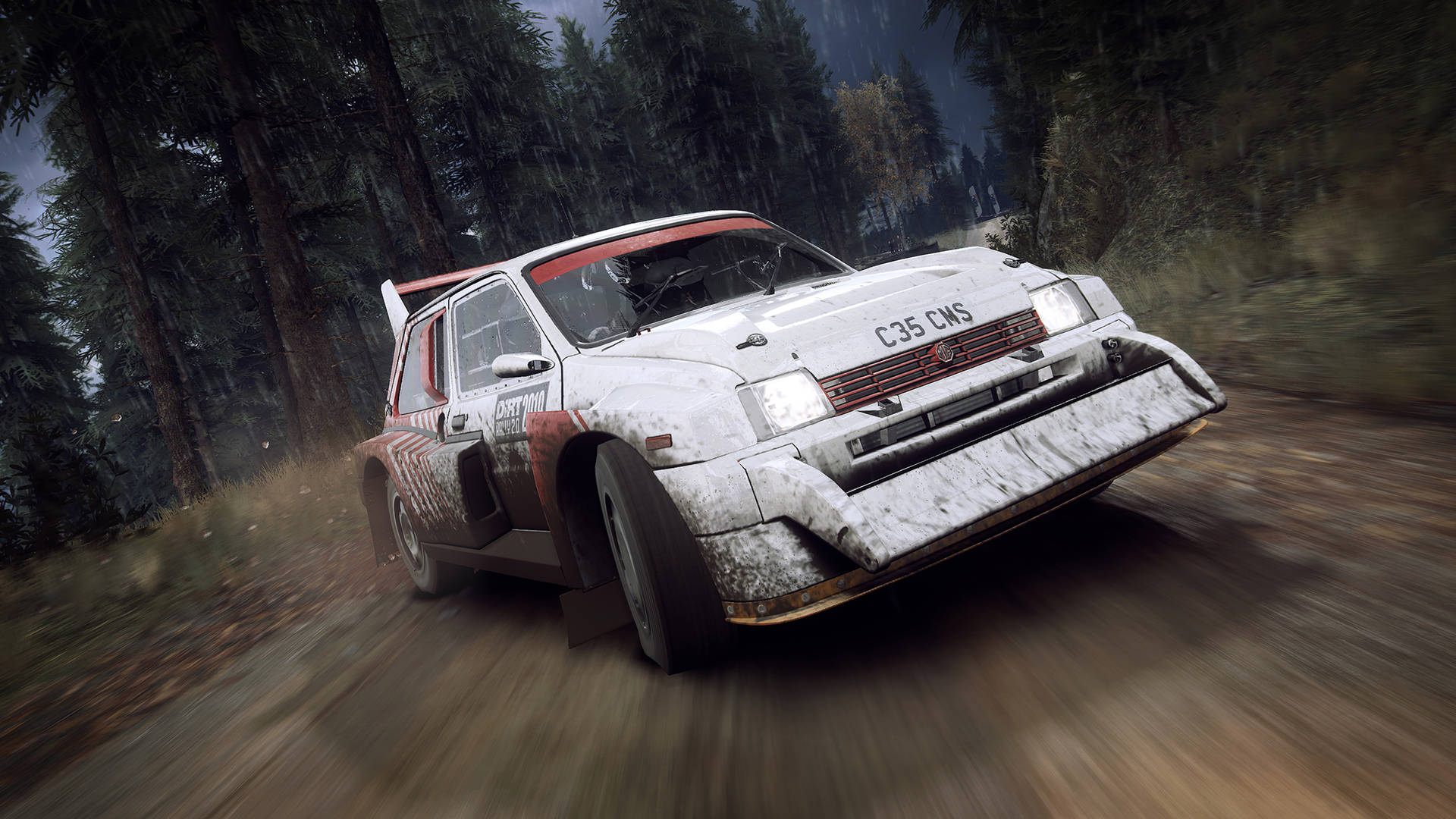 Intense Racing Action With Dirt Rally's Mg Metro 6r4 Background