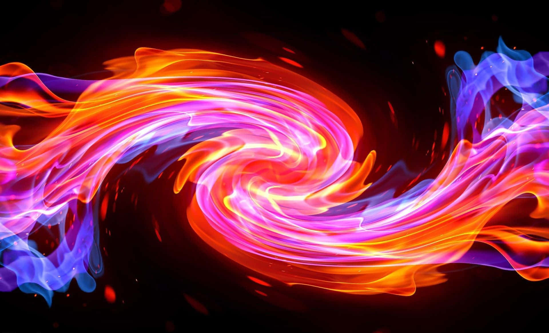 Intense Red And Blue Fire