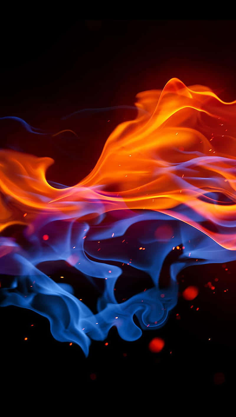 Intense Red And Blue Fire