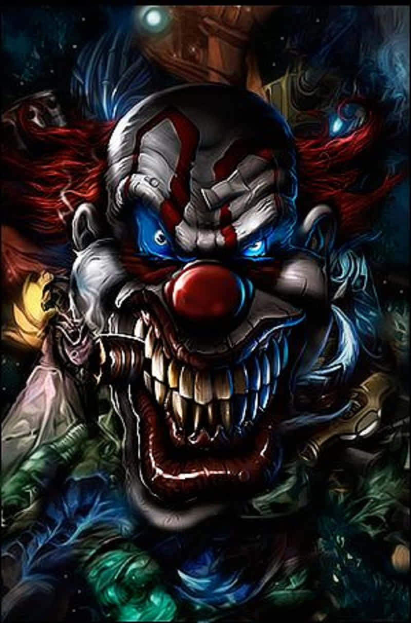 Intense Scary Clown Artwork Background