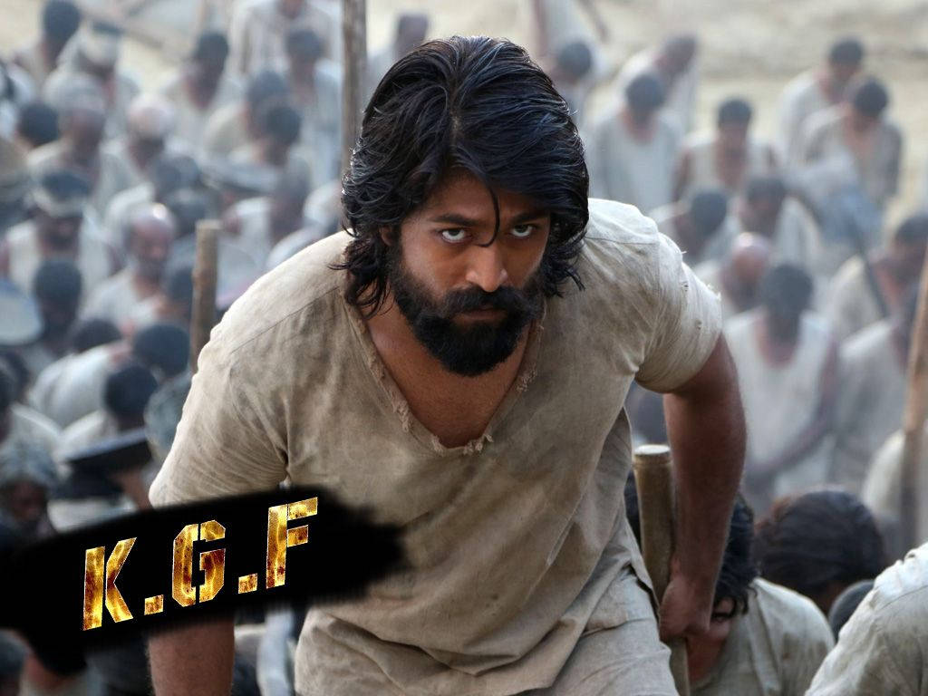 Intense Scene Of Yash From Kgf Movie Background