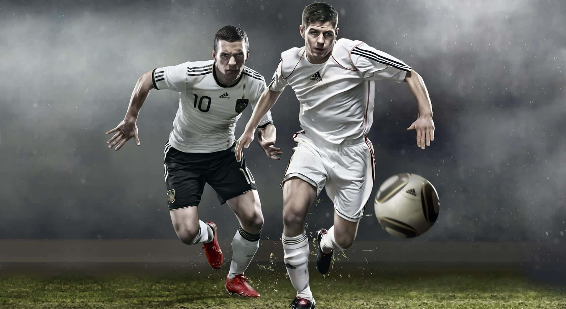 Intense Soccer Match Action Background