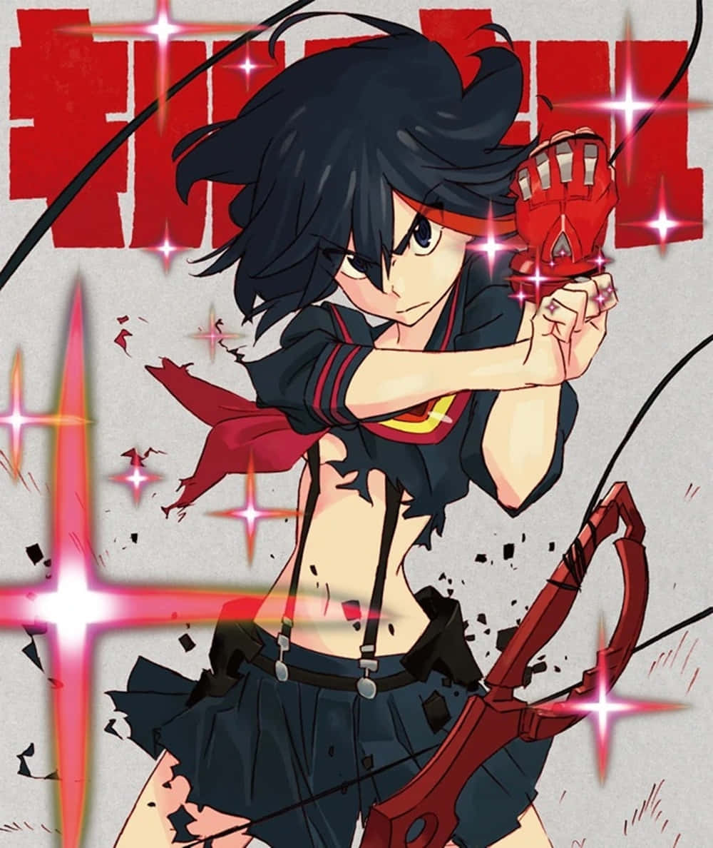 Intense Stance Of Ryuko Matoi Background