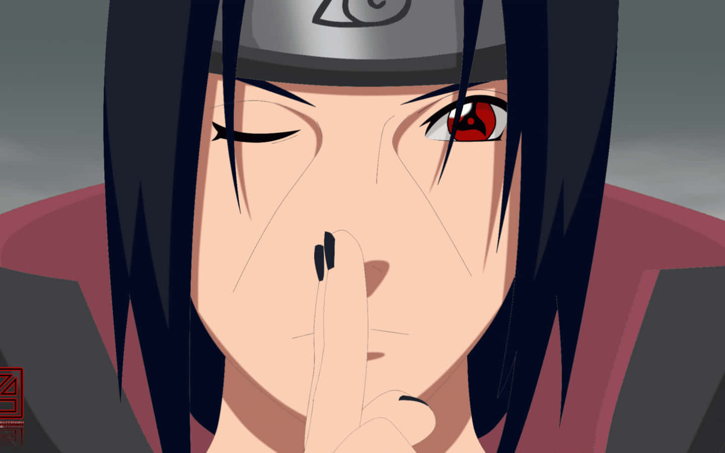 Intense Stare Of Itachi Uchiha Background