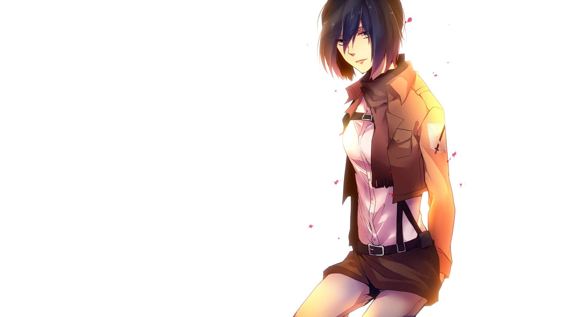 Intense Stare Of Mikasa Ackerman Background