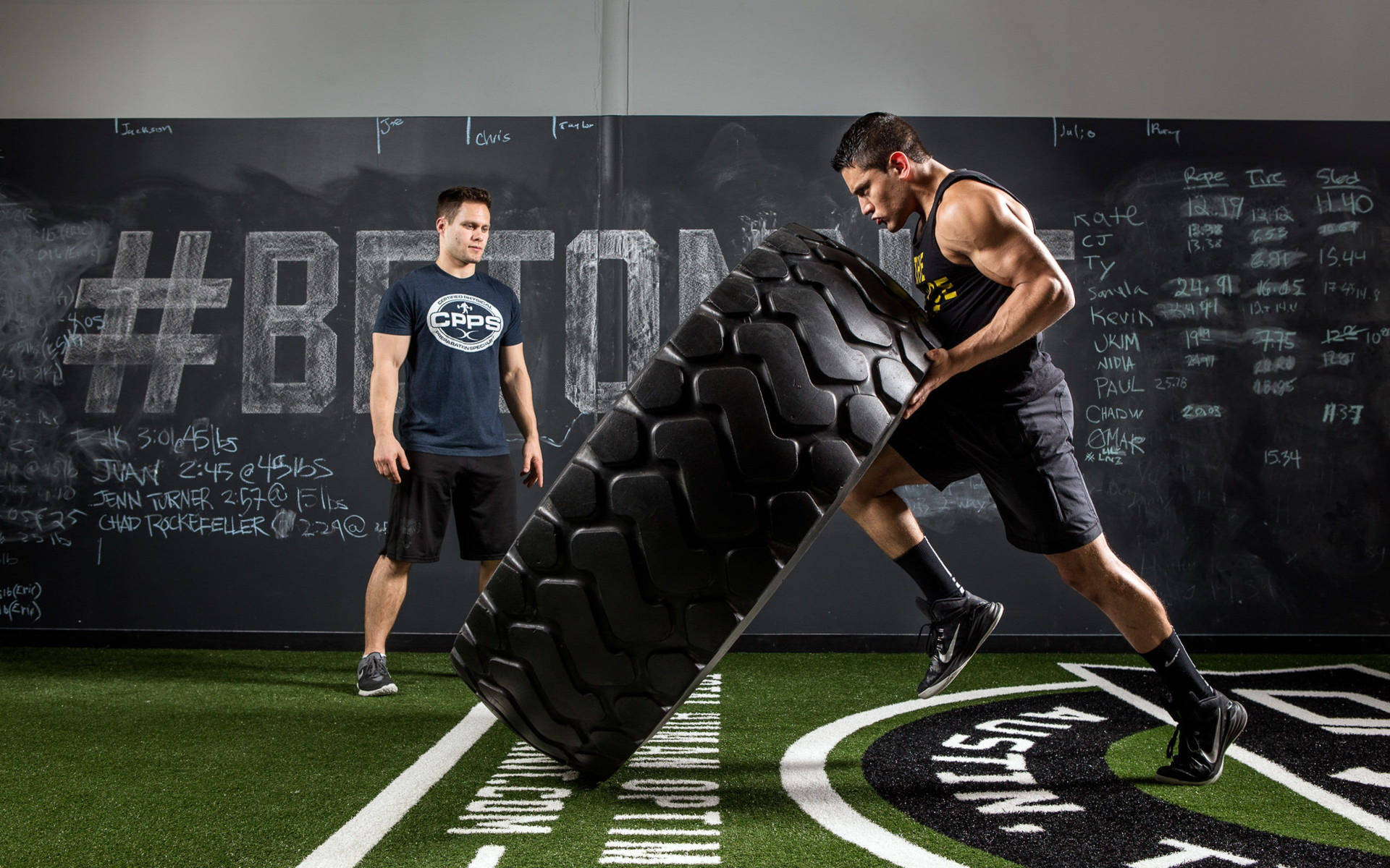 Intense Strength Exercise: Tyre Flip Background
