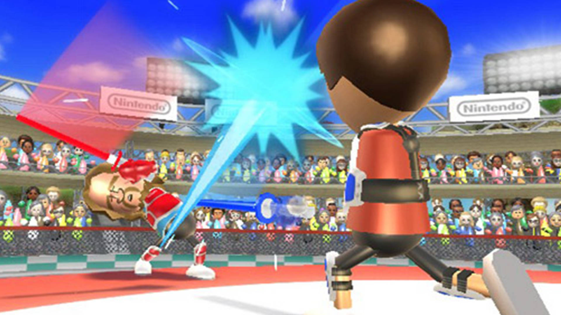 Intense Swordplay Dual In Wii Sports Resort Background