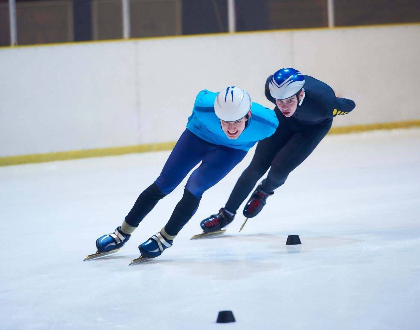 Intense Turn In Speed Skating Competition