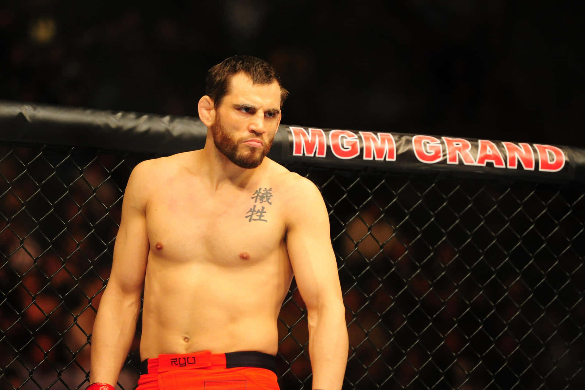 Intense Ufc Fighter Jon Fitch At The Mgm Grand Garden Arena