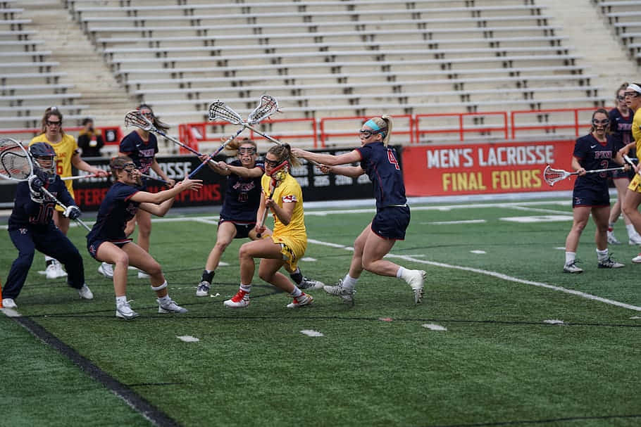 Intense Womens Lacrosse Match Background