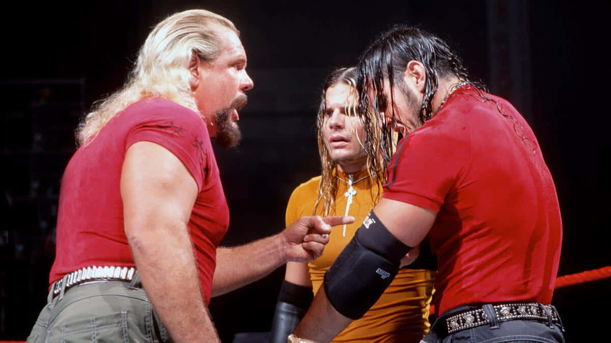 Intense Wrestling Confrontation Background