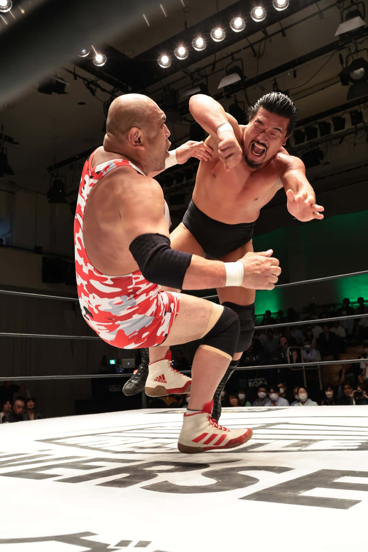 Intense Wrestling Match Action Background
