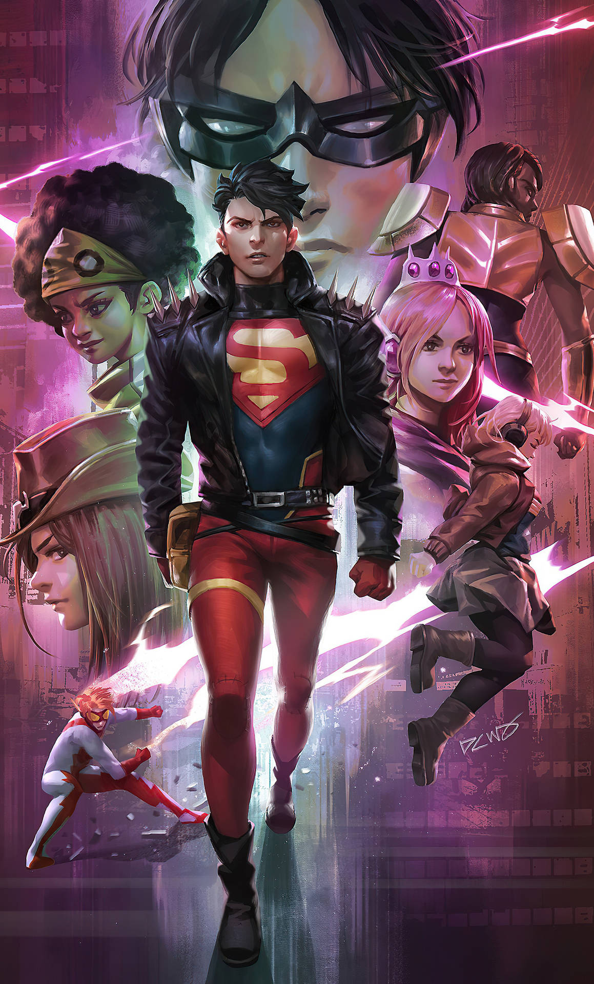 Intense Young Justice Squad On Comics Cover