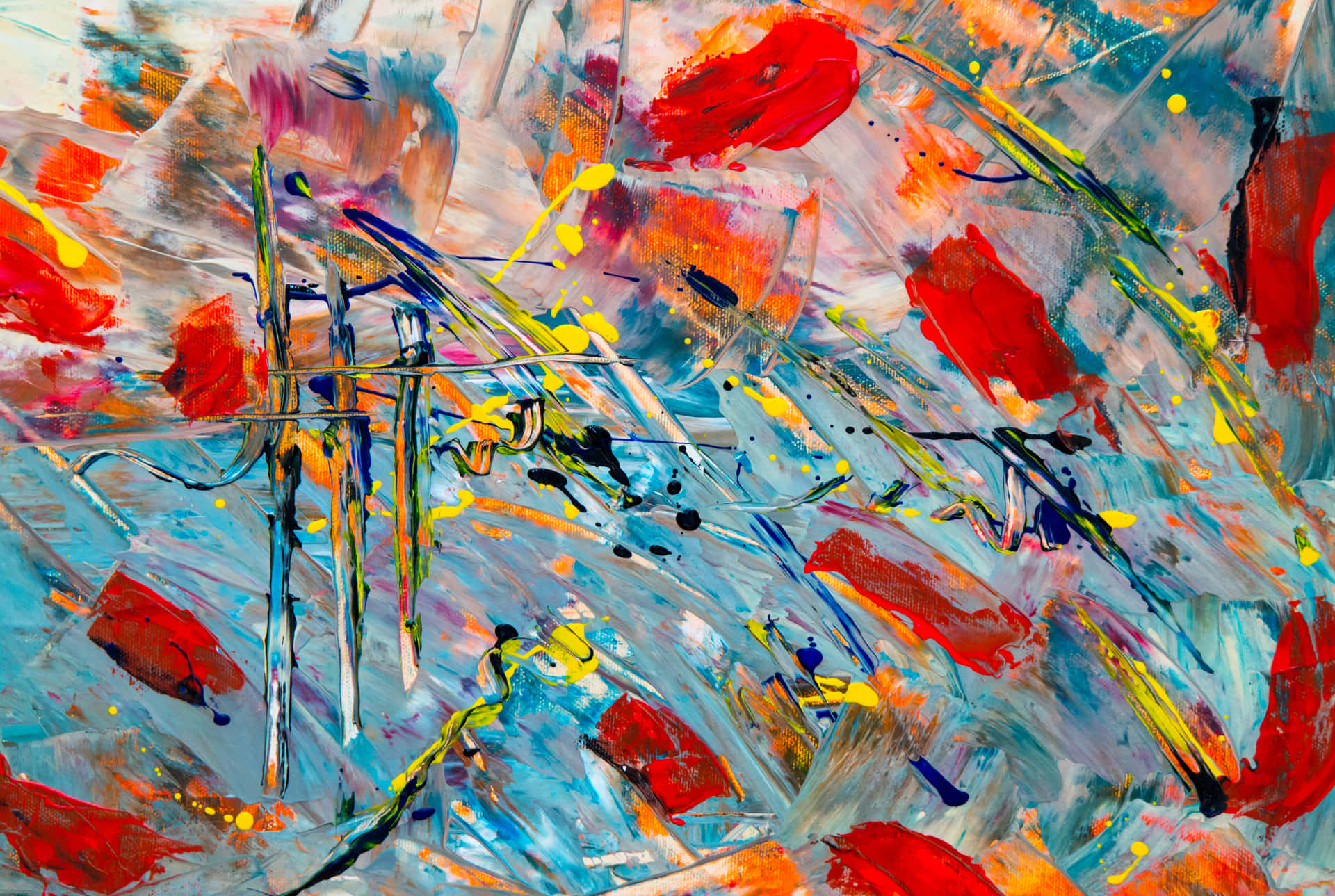 Intensely Colorful Oil Painting Background