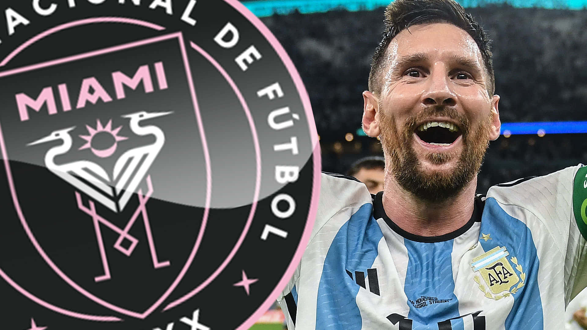 Inter Miami Fc And Lionel Messi Cool Graphic Art Background