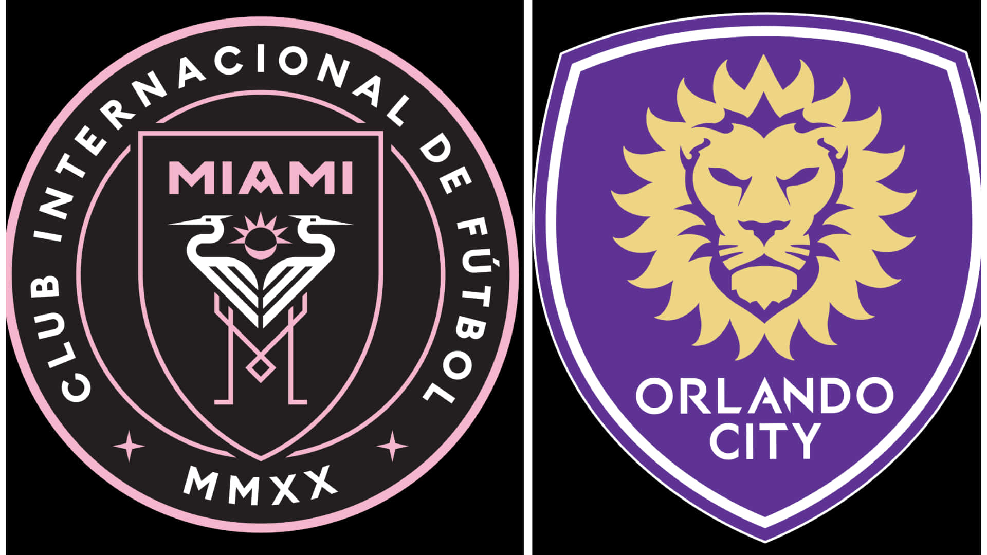 Inter Miami Fc And Orlando City Sc Official Logos Background