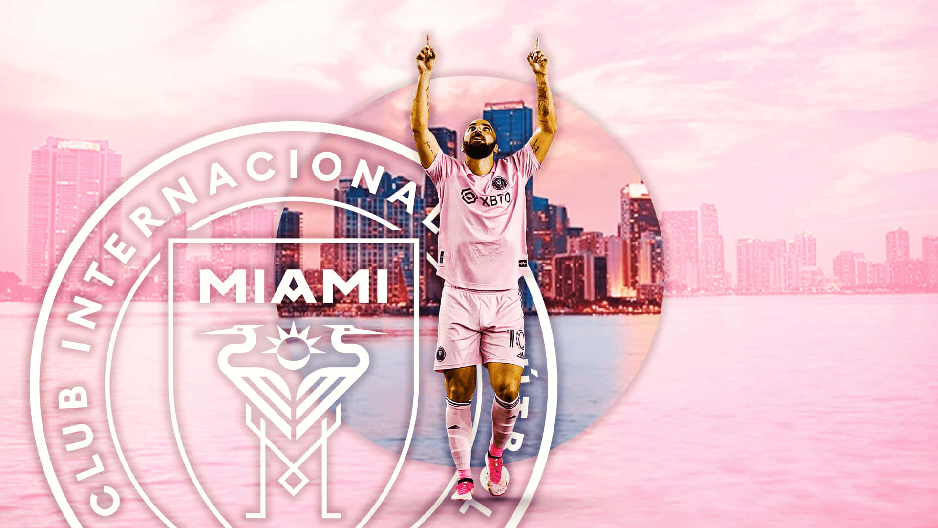 Inter Miami Fc Forward Striker Gonzalo Higuain Graphic Art Background