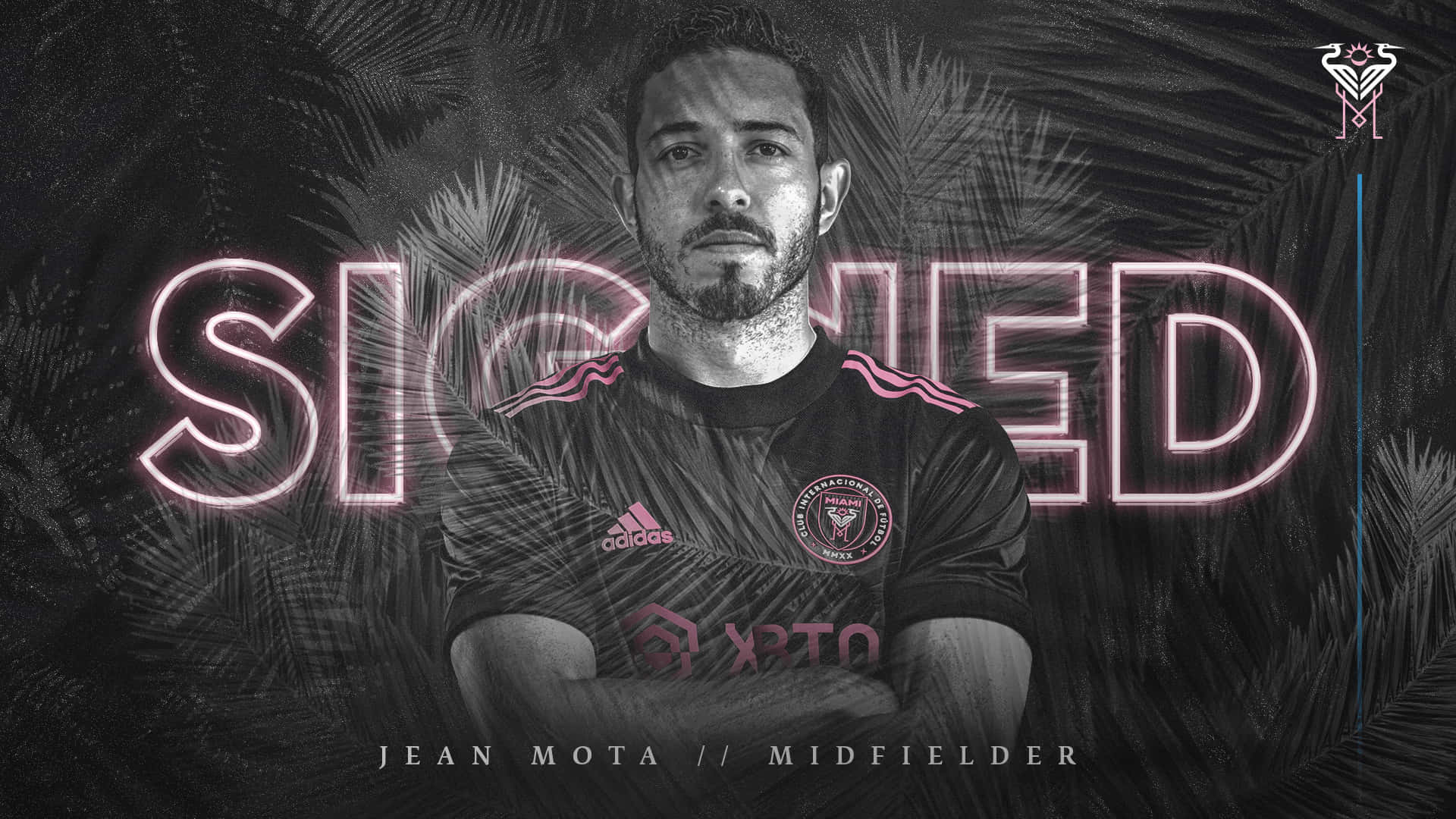 Inter Miami Fc Midfielder Jean Mota Graphic Art Portrait Background