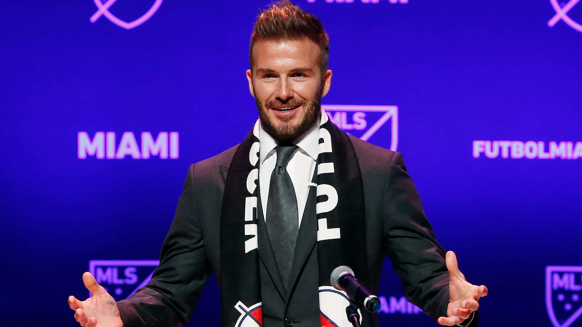 Inter Miami Fc Owner And President David Beckham Medium Portrait Background