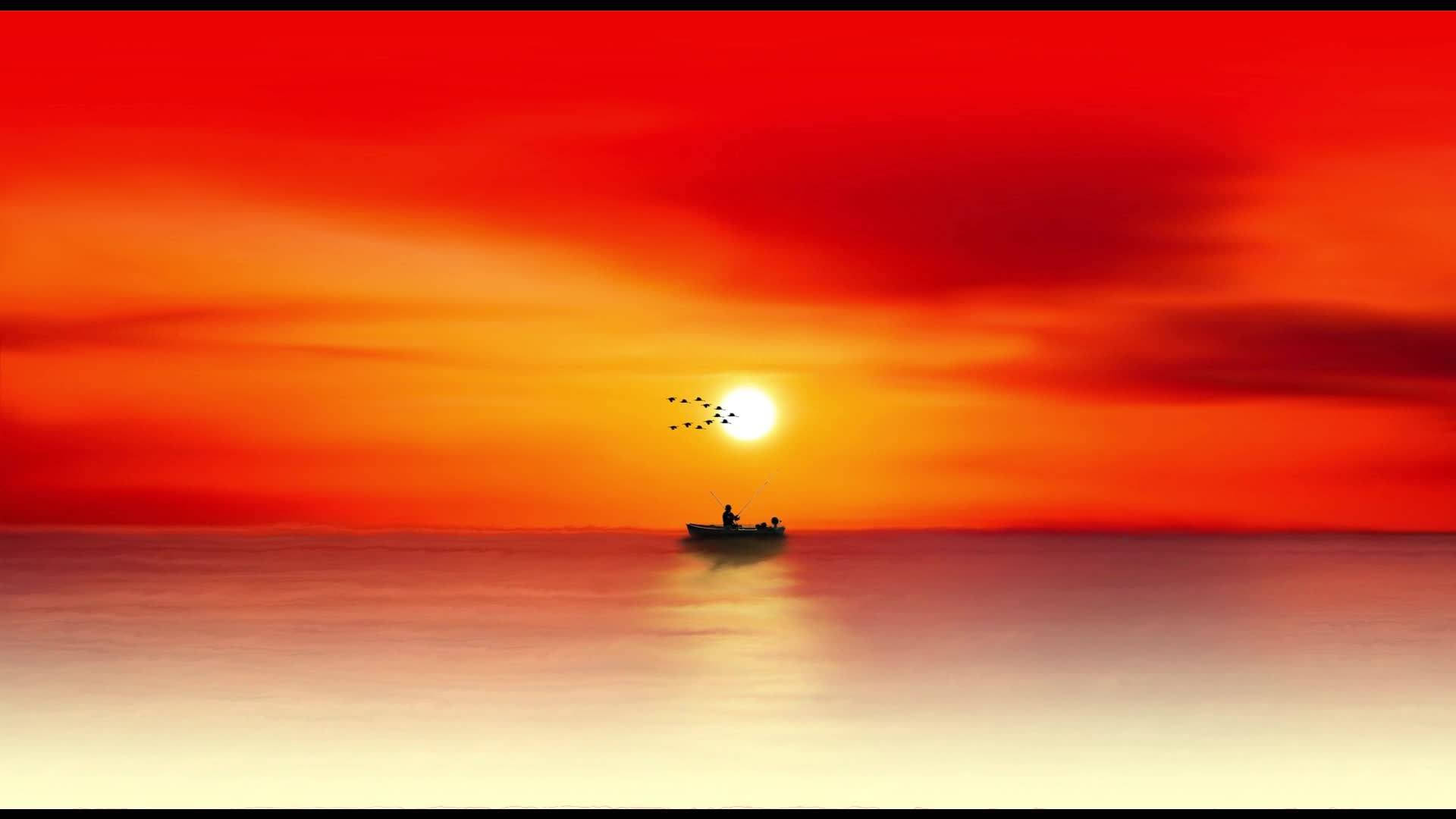 Interactive Solitary Fishing Art Background