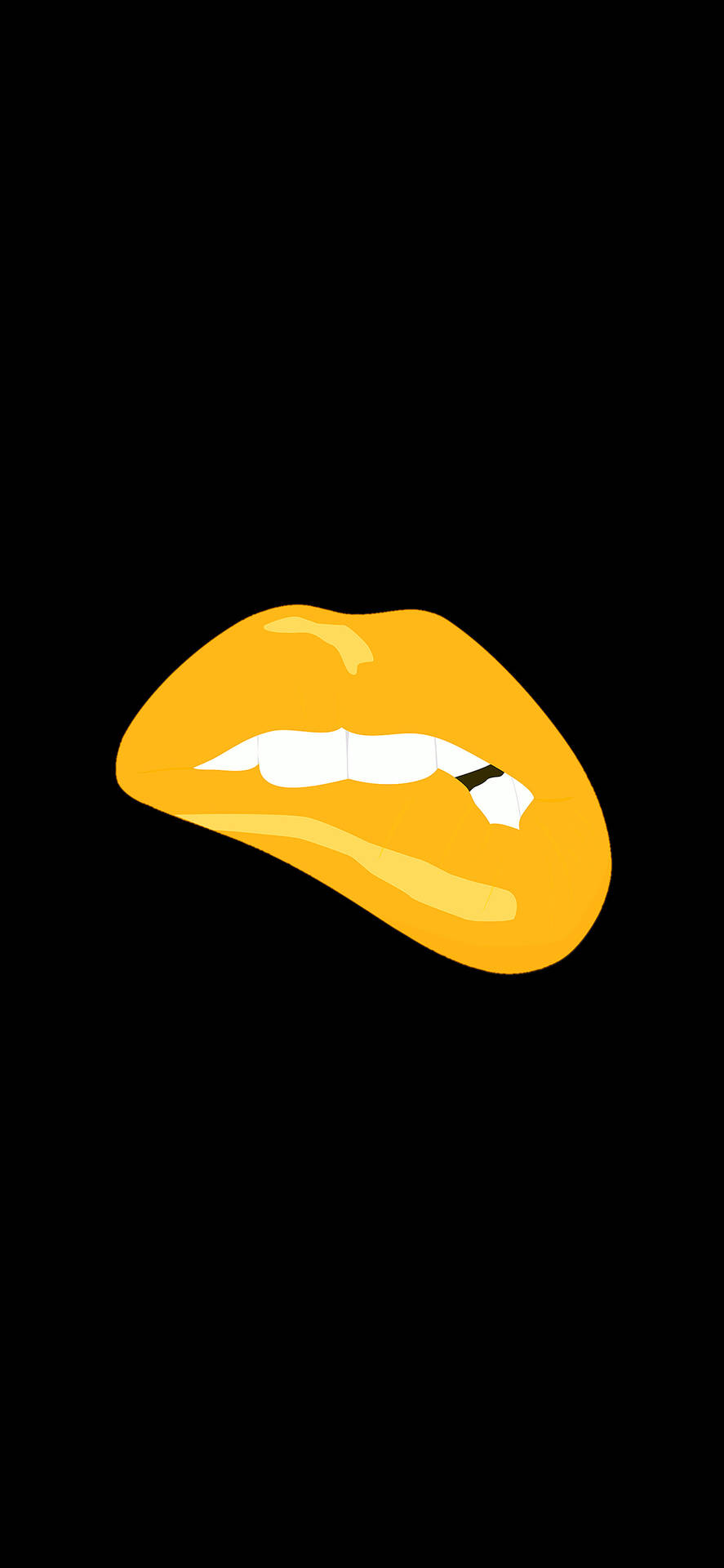 Interesting Yellow Lip Iphone Background