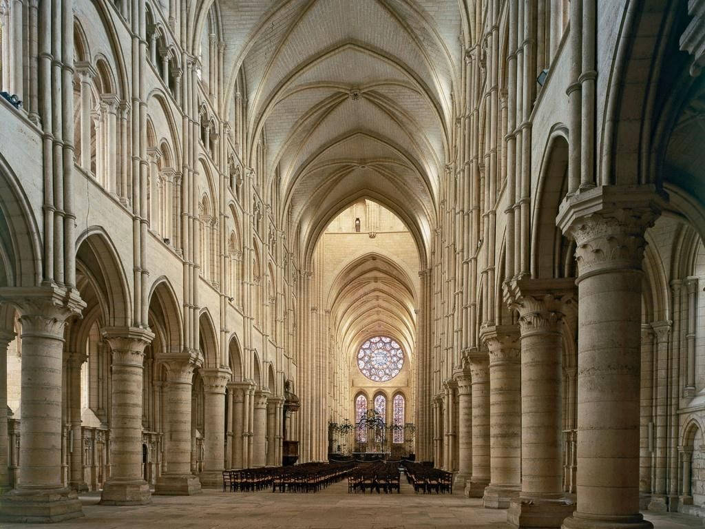 Interior Design Of Chartes Cathedral Background