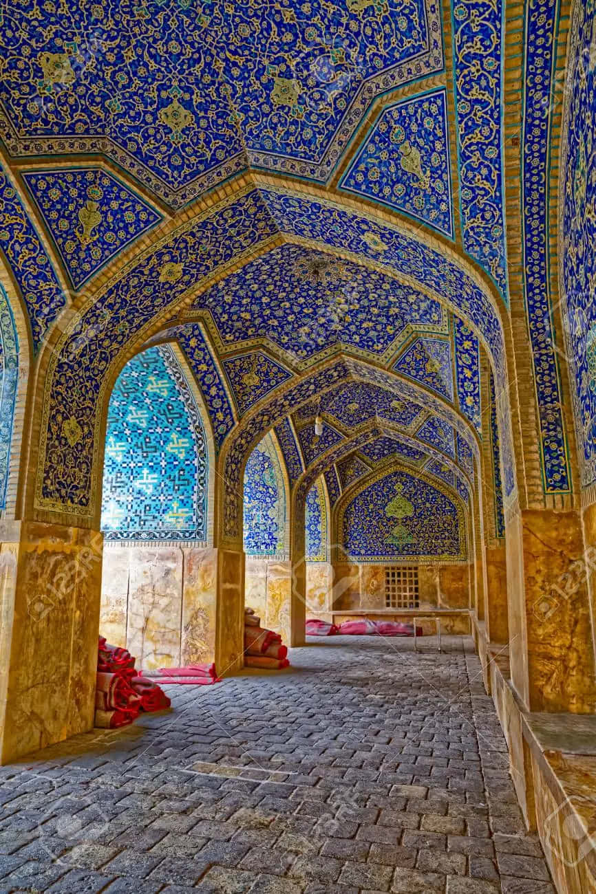 Interior Design Of Shah Mosque Background