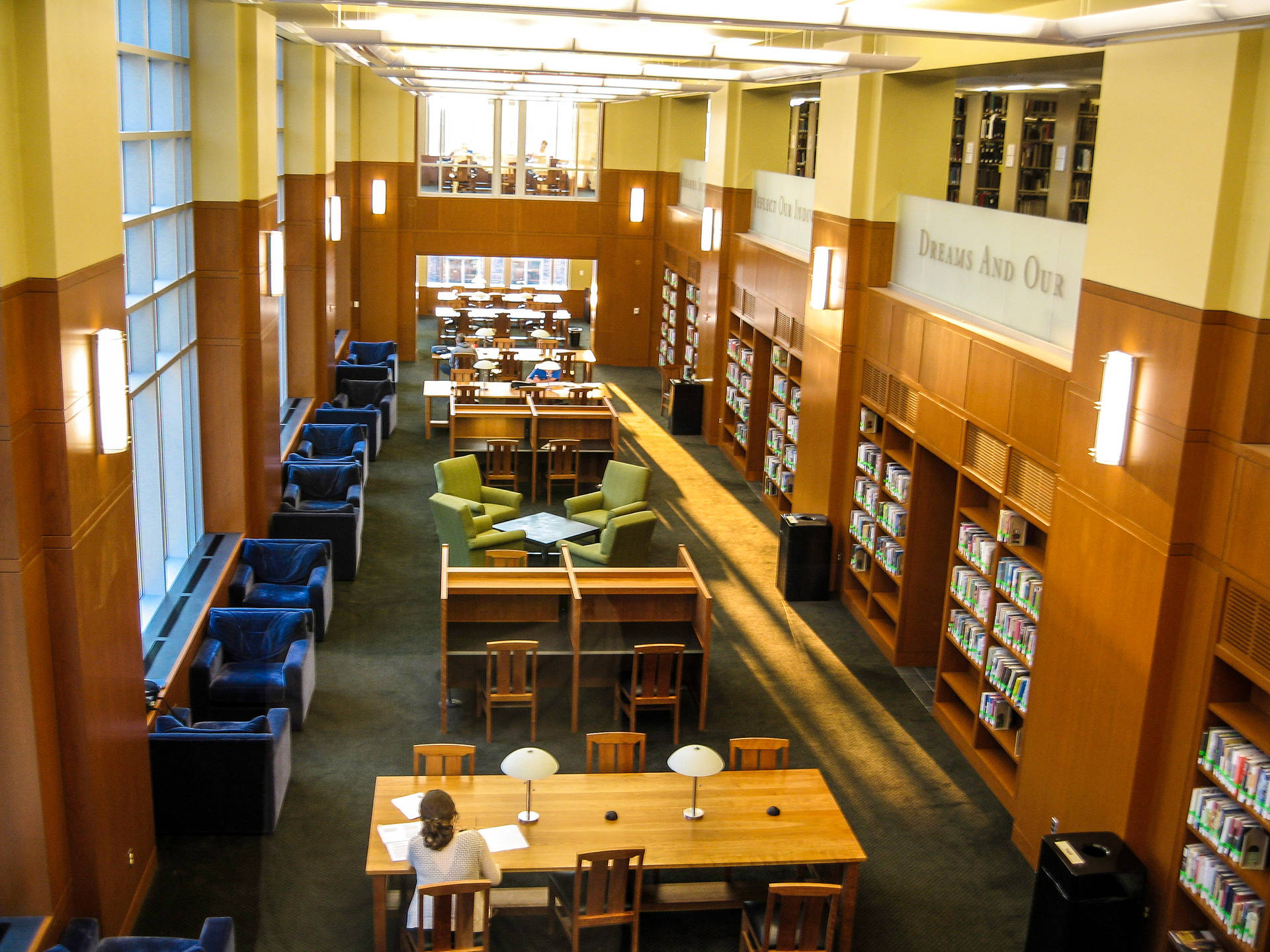 Interior Of Duke University Library Background