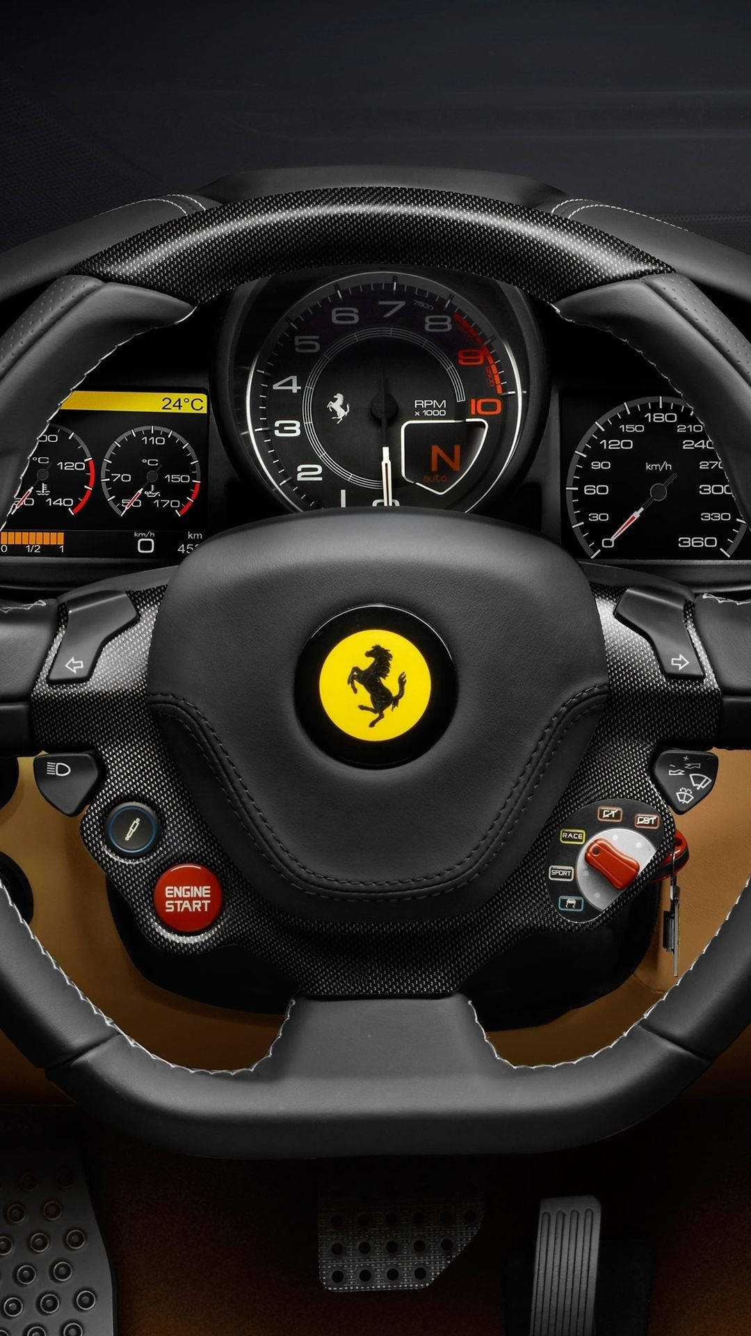 Interior Sports Car Ferrari Iphone Background