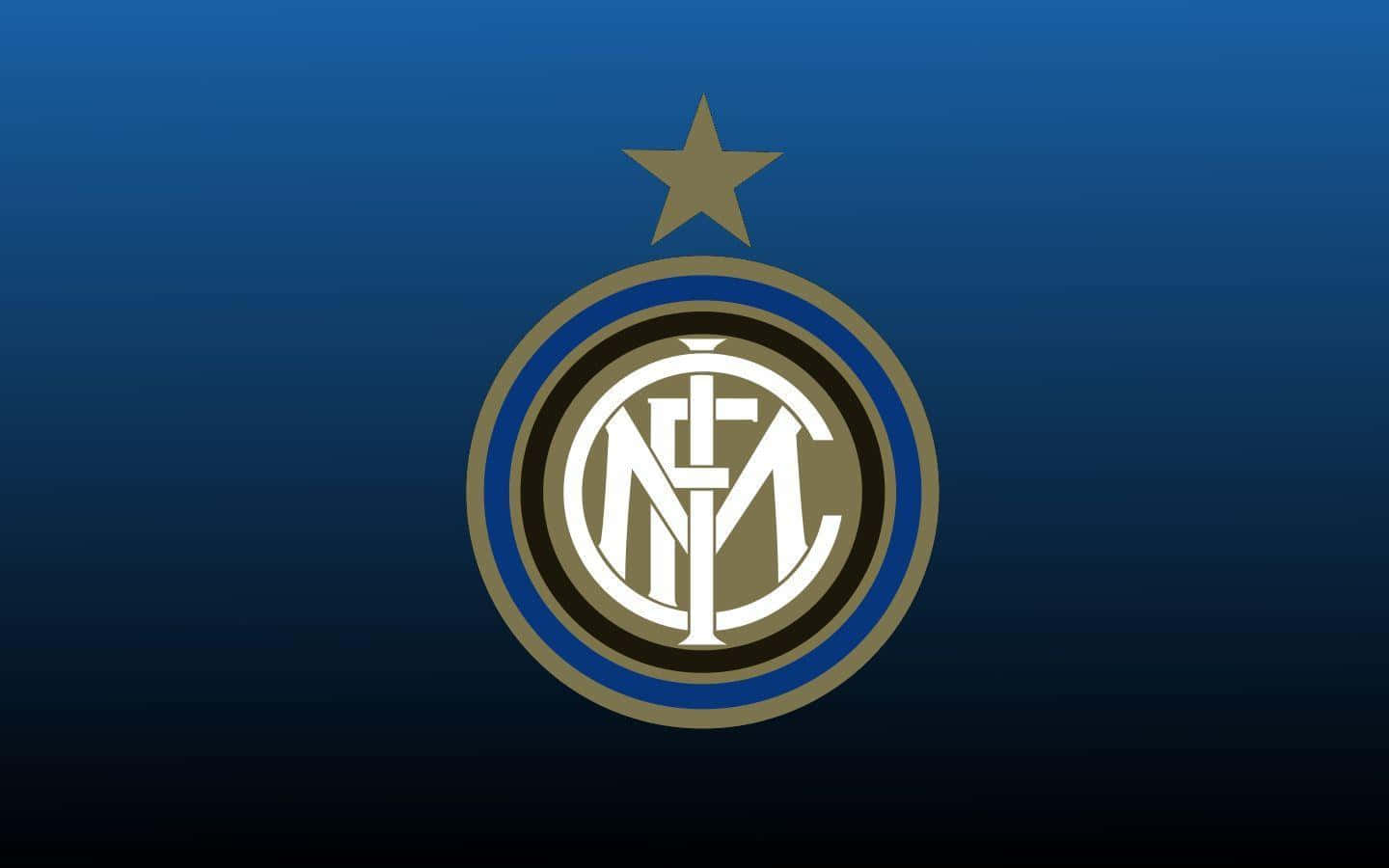 Intermediate Star Inter Milan Emblem Logo Blue Background