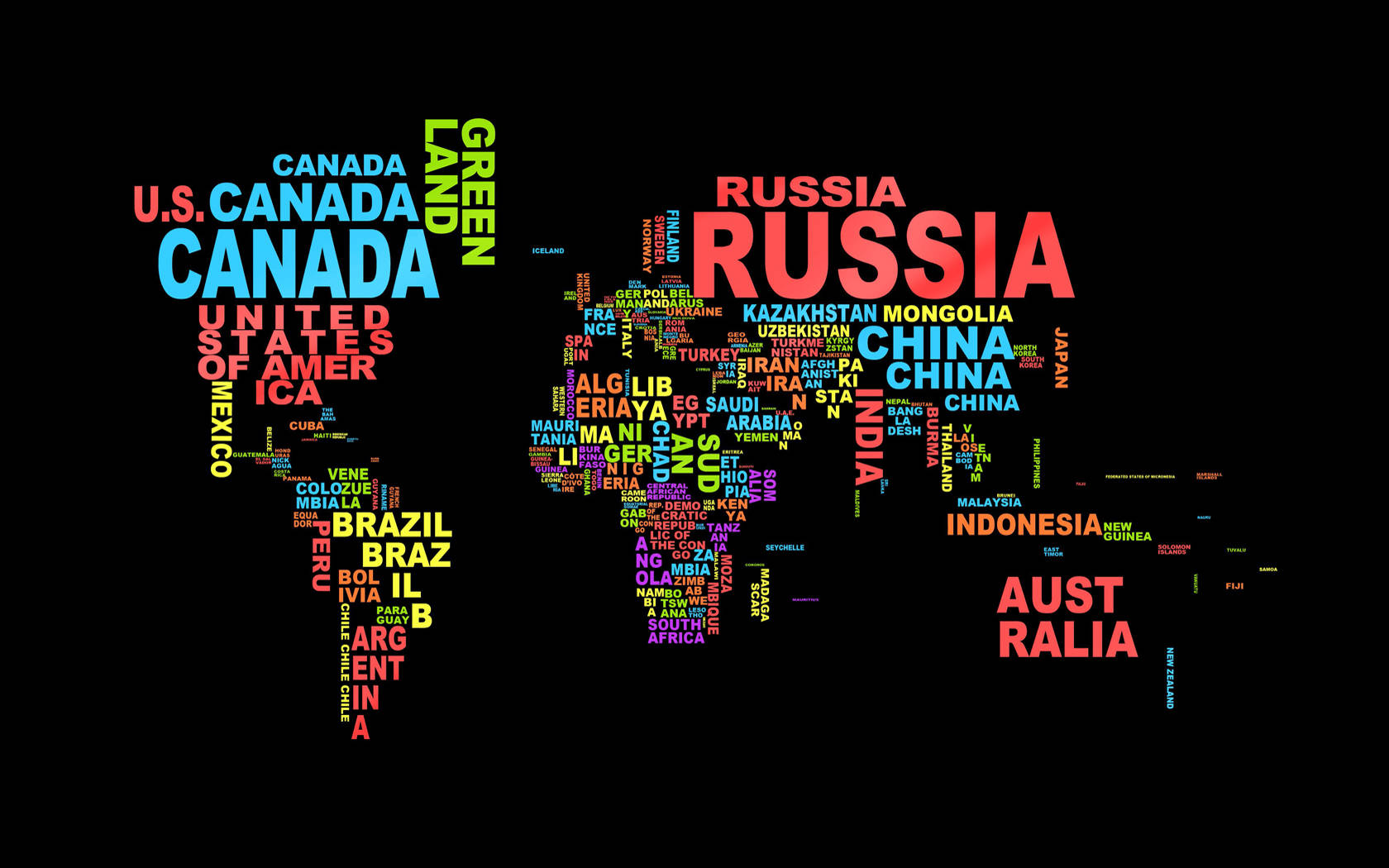 International Names Of Countries Background