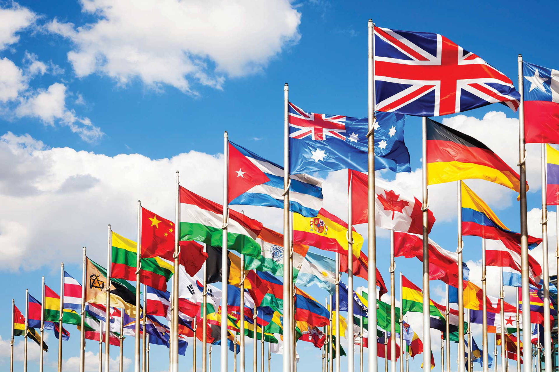 International Organization Flags Background