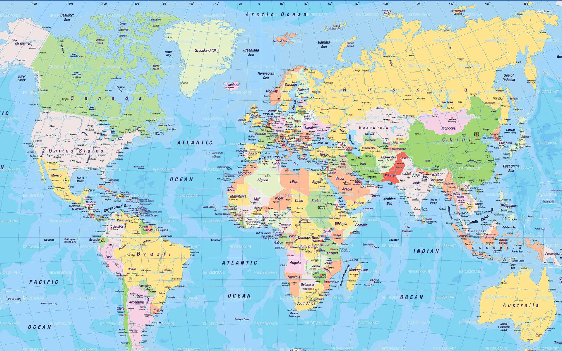 International Territories On Map Background