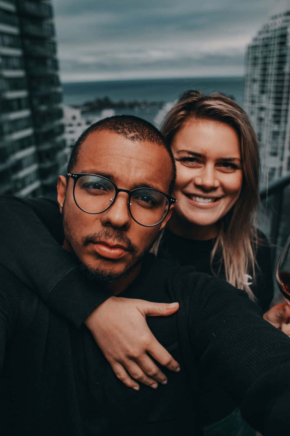 Interracial Couple Selfie Background