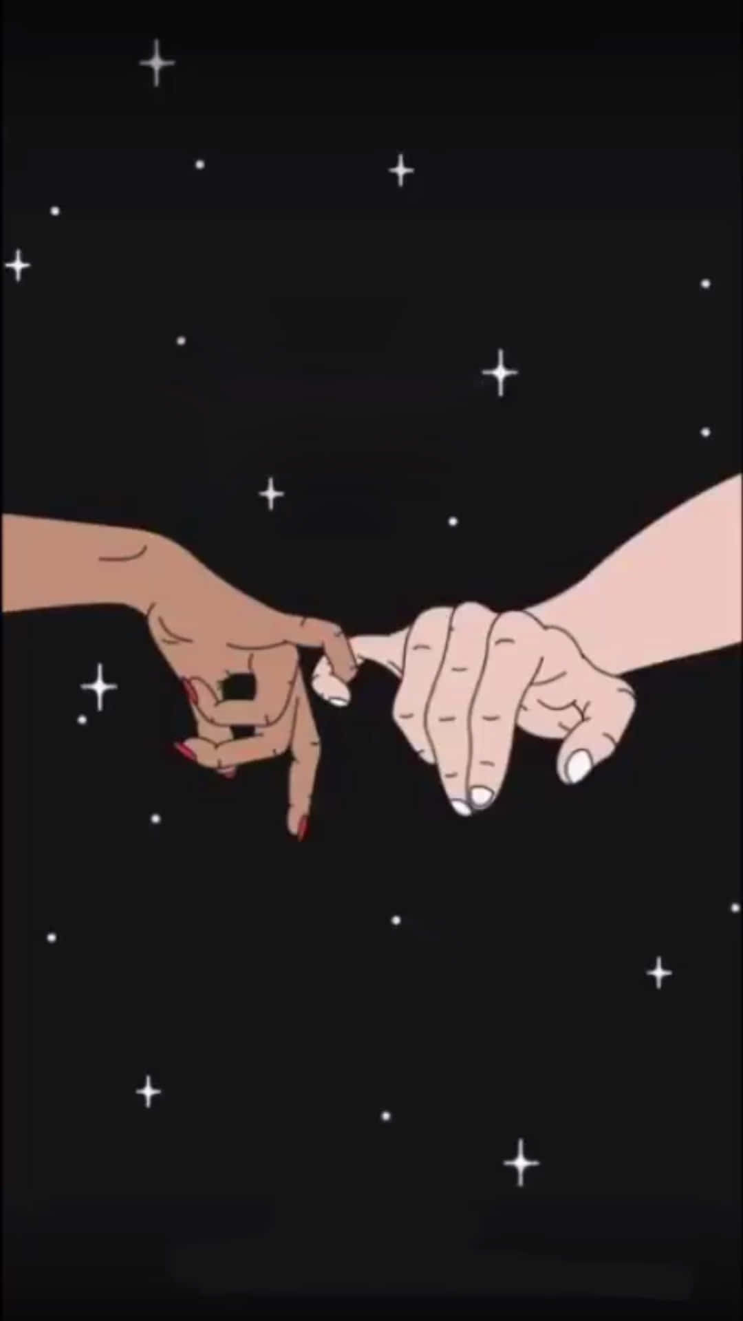 Interracial Pinky Holding Phone Artwork